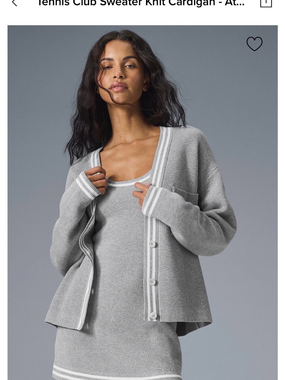 ALO Yoga Tennis club Gray Knit Cardigan